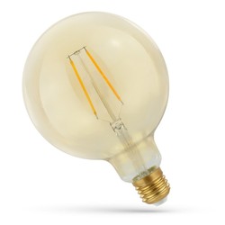 5W LED globepære - Karbon filamenter, 12,5 cm, rav farget glas, ekstra varm, E27