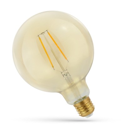 5W LED globepære - Karbon filamenter, 12,5 cm, rav farget glas, ekstra varm, E27