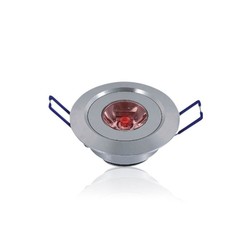 Downlights 1W LED downlight med rødt lys - hull: Ø4,4-4,8 cm, Mål: Ø5,2 cm, 2,2 cm høy, dimbar, 12V/24V