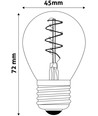 E27 3W LED-pære - G45, filament, røyket glass