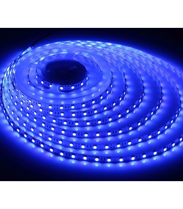 Blå 450 nm 4,8W/m LED stripe - 5m, IP20, 60 LED per meter