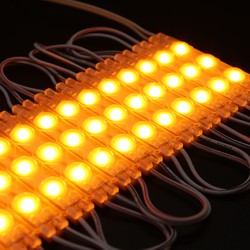 LED modul 12V/24V Vanntett gul LED modul - 1,1W pr hver, IP66, 12V, Perfekt for skilt og spesialløsninger