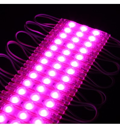 Vanntett pink LED modul - 1,1W pr hver, IP66, 12V, Perfekt for skilt og spesialløsninger