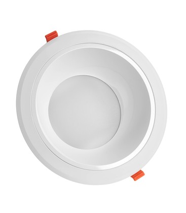 Outlet: 25W LED spotlight - Hull: Ø21 cm, Mål: Ø23 cm, 230V, IP44 våtrom & tak overheng