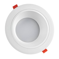 Restsalg: 20W LED spotlight - Hull: Ø17 cm, Mål: Ø19 cm, 230V, IP44 våtrom & tak overheng