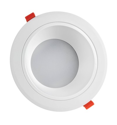 Outlet: 20W LED spotlight - Hull: Ø17 cm, Mål: Ø19 cm, 230V, IP44 våtrom & tak overheng