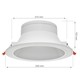 Outlet: 25W LED spotlight - Hull: Ø21 cm, Mål: Ø23 cm, 230V, IP44 våtrom & tak overheng