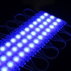 LED modul 12V/24V Vanntett blå LED modul - 1,1W pr hver, IP66, 12V, Perfekt for skilt og spesialløsninger