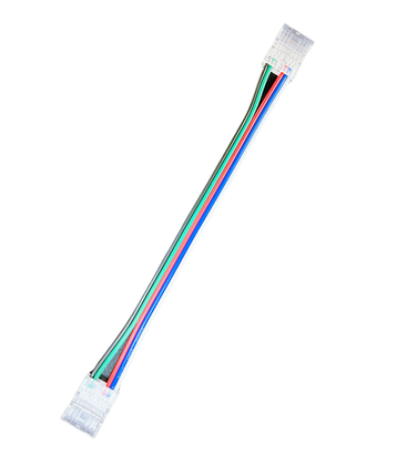 Samler med ledning til LED stripe - 10mm, RGB+W COB, IP20, 5V-24V