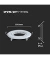 Downlight kit uten lyskilde - Høyde: Ø7 cm, Mål: Ø9,3 cm, Hvit, vælg MR16 eller GU10 fatning