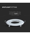 2 stk. MR16 eller GU10 Downlight-sett, Hvit, Hull: Ø7 cm, Mål: Ø9,3 cm