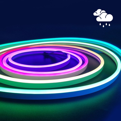 10m 16W/m Vanntett RGBIC Neon Flex strip - 24V DC, IP65, 96 LED pr. meter, 8x16