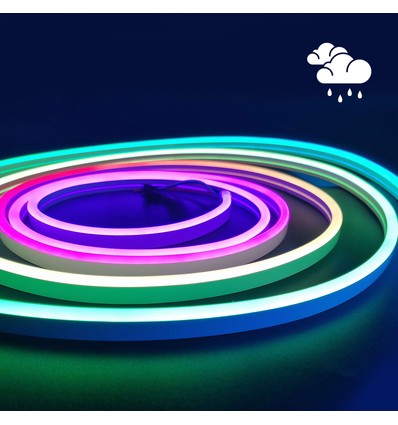 10m 16W/m Vanntett RGBIC Neon Flex strip - 24V DC, IP65, 96 LED pr. meter, 8x16