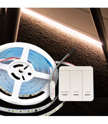 V-Tac 10W/m LED strip IC løpelys - 10m, løpelys, inkl kontroller, 120 LED pr. meter, 24V