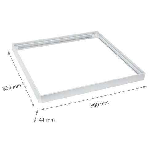 Ramme til 60x60 LED panel - Hurtig samlesett, plast hjørner, hvit kant