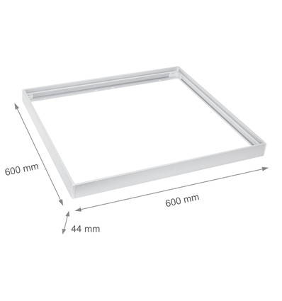 Ramme til 60x60 LED panel - Hurtig samlesett, plast hjørner, hvit kant