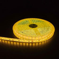 Enkeltfarget LED strip Gul 10W/m LED stripe - 5m, 120 LED pr meter, 24V, IP65