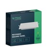 V-Tac 18W LED panel downlight - Hull: 20,5cm x 20,5cm, Mål: 22cm x 22cm, 230V