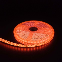 Enkeltfarget LED strip 24V Orange 10W/m LED stripe - 5m, 120 LED pr meter, 24V, IP65