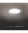 LED innfellingspanel, 24W - Hull: Ø28 cm, Mål: Ø29,6 cm