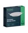 V-Tac 24W LED panel downlight - Hull: Ø28 cm, Mål: Ø29,6 cm, 230V