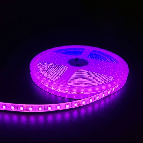 5m 10W/m Rosa LED-strip - 24V DC, IP65, 120 LED pr. meter