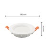 Dure Max Downlight 12W - Nøytral hvit, 230V, 110°, IP44, IK06, Ø140x30, Hvit, Rundt