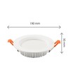 Dure 3 Max Downlight 18W - Nøytral Hvit, 230V, 110°, IP44, IK06, Ø190x30, Hvit, Rund