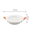 18W Ø19cm DURE 3 MAX downlight panel - 122lm/W, IP44 våtrom, 3000K, 5 års garanti