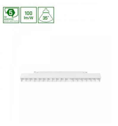 17W DALI SHIFT Grid M Skinne Lys - 35°, Hvit, 30.3x2.3x4.2cm