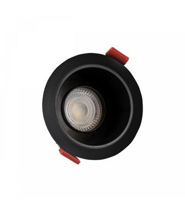 Fiale Comfort Anti-blend GU10 - 250V, IP20, Ø85x50mm, Sort Rundt, Reflektor Sort, Justerbar, LED Armatur/lampe uten lyskilde