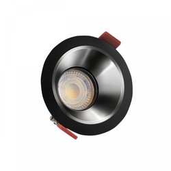 Spectrum LED Fiale Comfort Anti-blend GU10 Armatur - 250V, IP20, Ø85x50mm, svart, rundt, reflektor sølv, justerbar