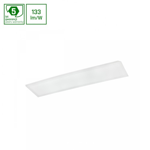 30x120 LED panel, 30W - 133lm/W, 6000K, hvit kant, 5 års garanti
