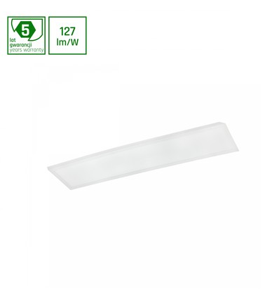 30x120 LED panel, 30W - 127lm/W, 3000K, 5 års garanti, hvit kant