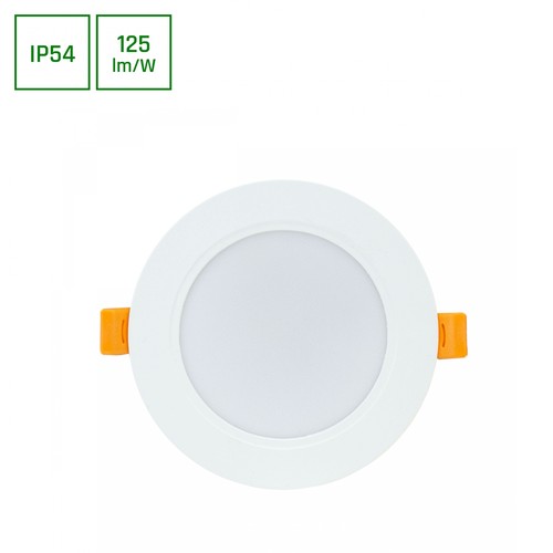 Dure 3 Downlight 8W GU10 - Kald hvit, 230V, 110°, IP54, IK06, 118x31, Hvit, Rund, Integrert driver