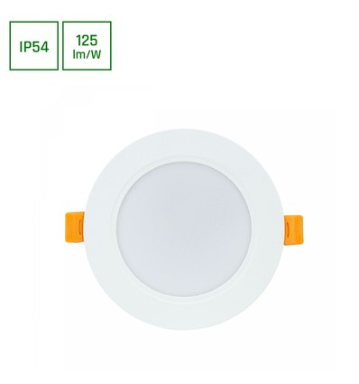 Dure 3 Downlight 8W GU10 - Kald hvit, 230V, 110°, IP54, IK06, 118x31, Hvit, Rund, Integrert driver