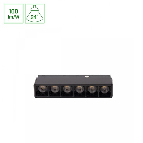 6W SHIFT Basic Grid XS Lineært Armatur - 11cm, 3000K, Sort