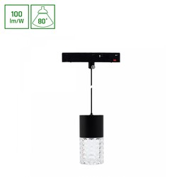 Spectrum LED System Bytt Basis - Hangit Krystallampe Opphengt - 55x110mm (1100mm ledning), 6W, 3000K, Sort
