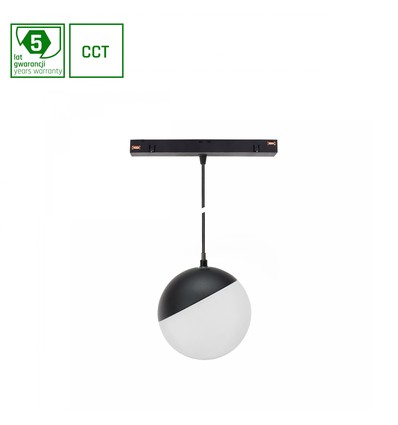 System Shift Smart-Globe P nedhengt kule skinne lys ø100 (815mm kabel), 5W 165° svart CCT/dim