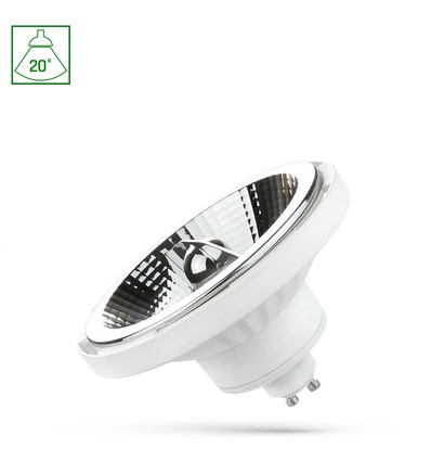 GU10 10W dimbar AR111 LED pære - 1000lm, 20 grader, 4000K, nøytral hvit