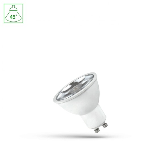 LED GU10 230V 4,5W (4W) 45° Kald Hvit med Linse Spectrum