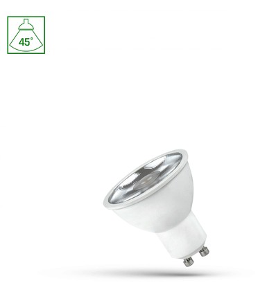 LED GU10 230V 4,5W (4W) 45° Kald Hvit med Linse Spectrum