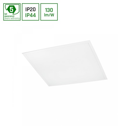 ALGINE PANEL bakbelyst 40W - med Philips driver, varm hvit, 230V, 120°, IP44, 600x600x26, hvit