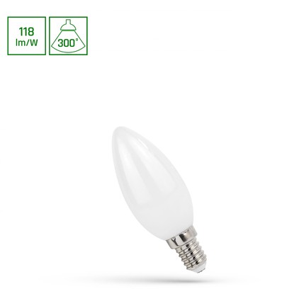 E14 5,5W LED kronepære - 650lm, 300°, 4000K, nøytral hvit