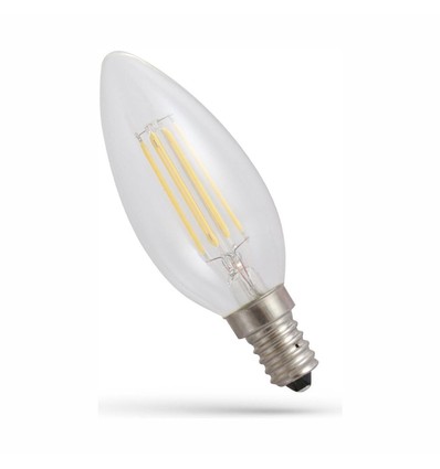 E14 5,5W LED kronepære - Filament, klart glass, 700lm, 2700K, C35