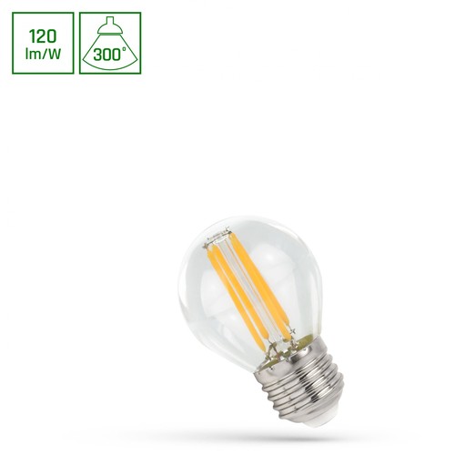 P45 LED E27 5,5W 230V - Kulltråd, Varm Hvit, Klar, Spectrum