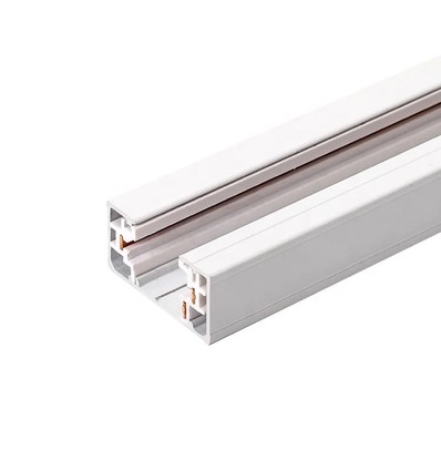 LEDlife 1 meter skinne for skinnespots - Hvit, 1-fase, komplett med tilkobling og endeplugg