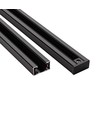 LEDlife 1 meter skinne til skinnespots - Svart, 1-faset, 1F3W, komplett med tilkobling og endestykke