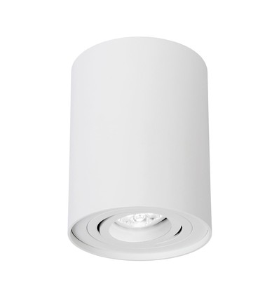 GU10 taklampe spot - Påmontert, rund, hvit, vippbar, IP20, uten lyskilde