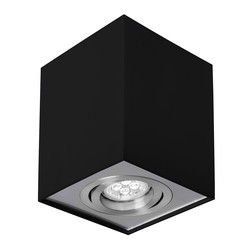 Spectrum LED Chloe GU10 - IP20, firkantet, sort/sølv, justerbar, spot, uten lyskilde